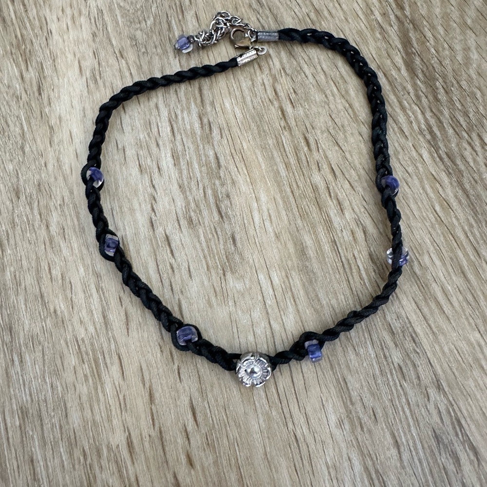 Y2K Braided Choker with Beaded Accents
